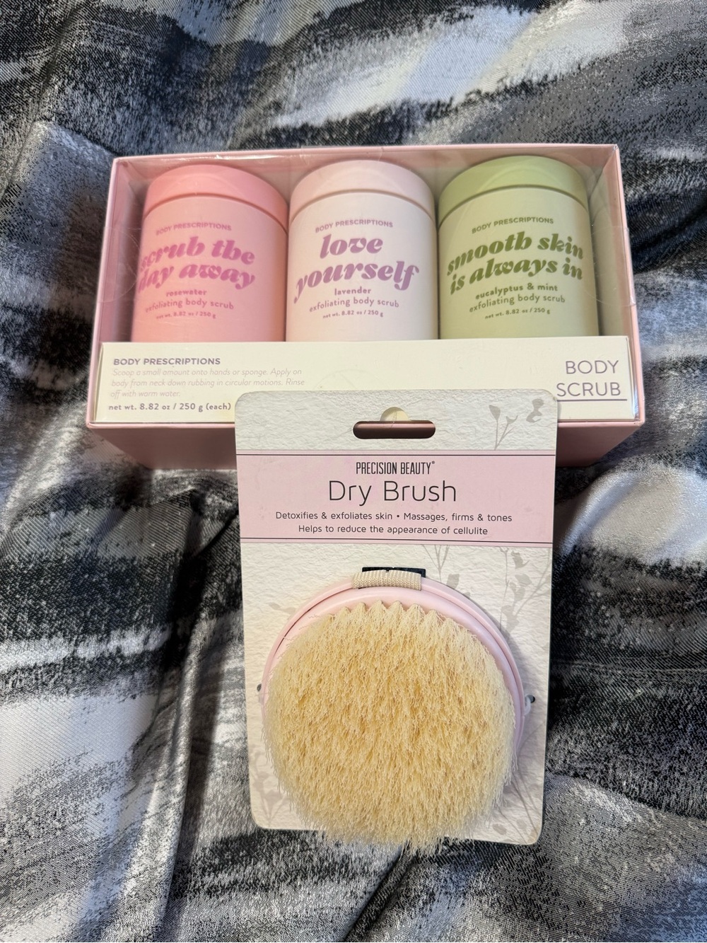 Body Prescription Body scrub collection + Precision Beauty Dry Brush